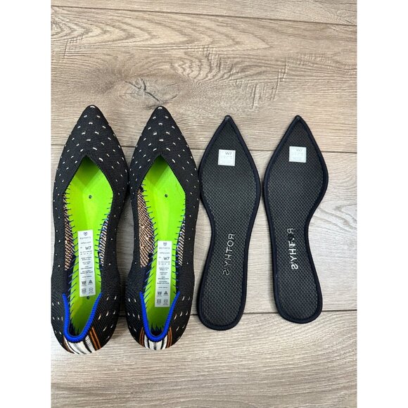 Rothy's The Point Ivory Dot Textile Ballet Flat Classic Women’s US 7 - Picture 9 of 12